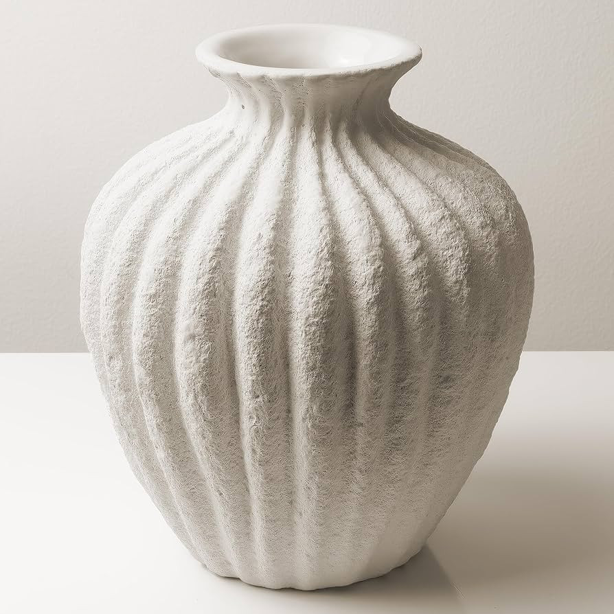 Ceramic Vase Rustic White for Farmhouse, Small Table Decorative Vase for Home Decor, Nordic for O... | Amazon (US)