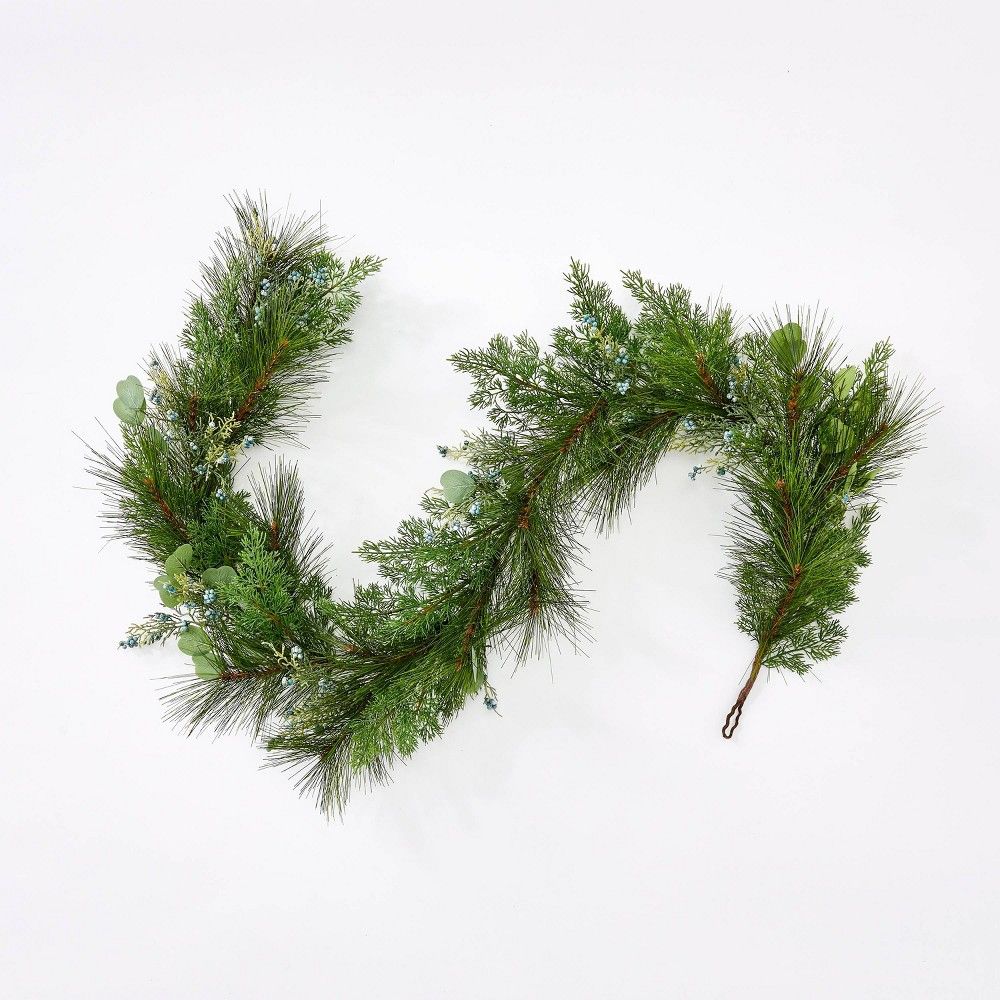 Long Needle Pine with Artificial Juniper Garland - Threshold designed with Studio McGee | Target