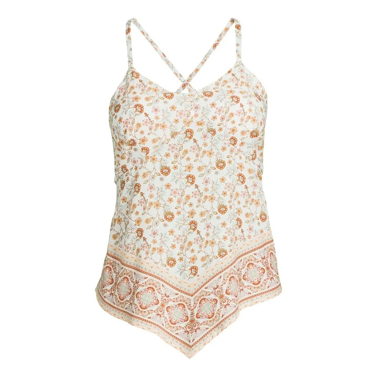 No Boundaries Juniors Hanky Hem Cami Top, Sizes XS-XXXL - Walmart.com | Walmart (US)