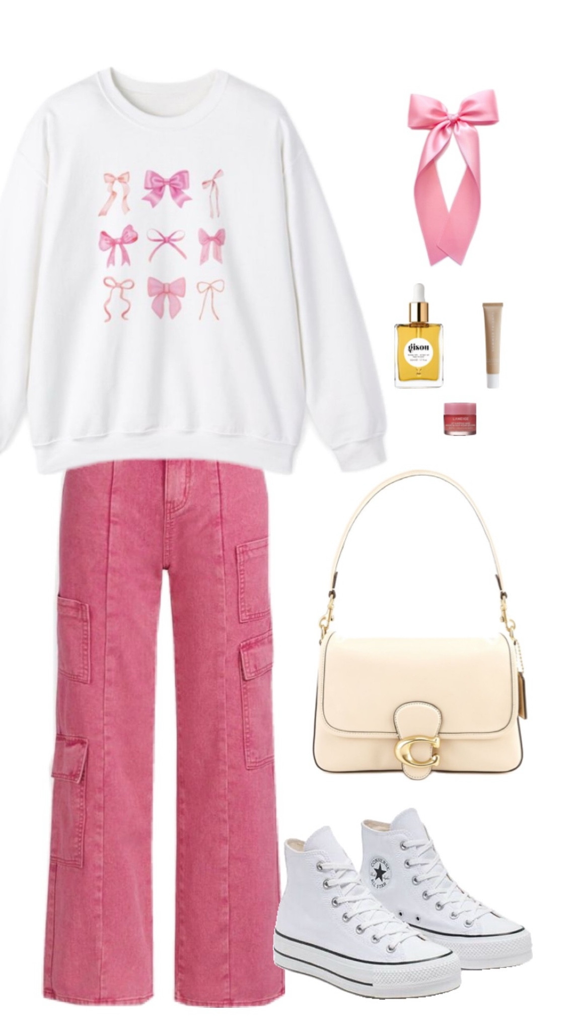 Neutrals Outfit, Business Casual Outfit, Neutrals Fashion, Spring Outfit, Spring Fashion, Modest Outfits, Modest Fashion, Minimalist Fashion, 2024 Outfit Inspo, aesthetic outfits, Mob Wife Aesthetic, Coquette Aesthetic, Soft Feminine outfit, Lazy Day outfit, Bow Crewneck, Pink Denim, Pink Pants 

#LTKmidsize #LTKstyletip #LTKFestival