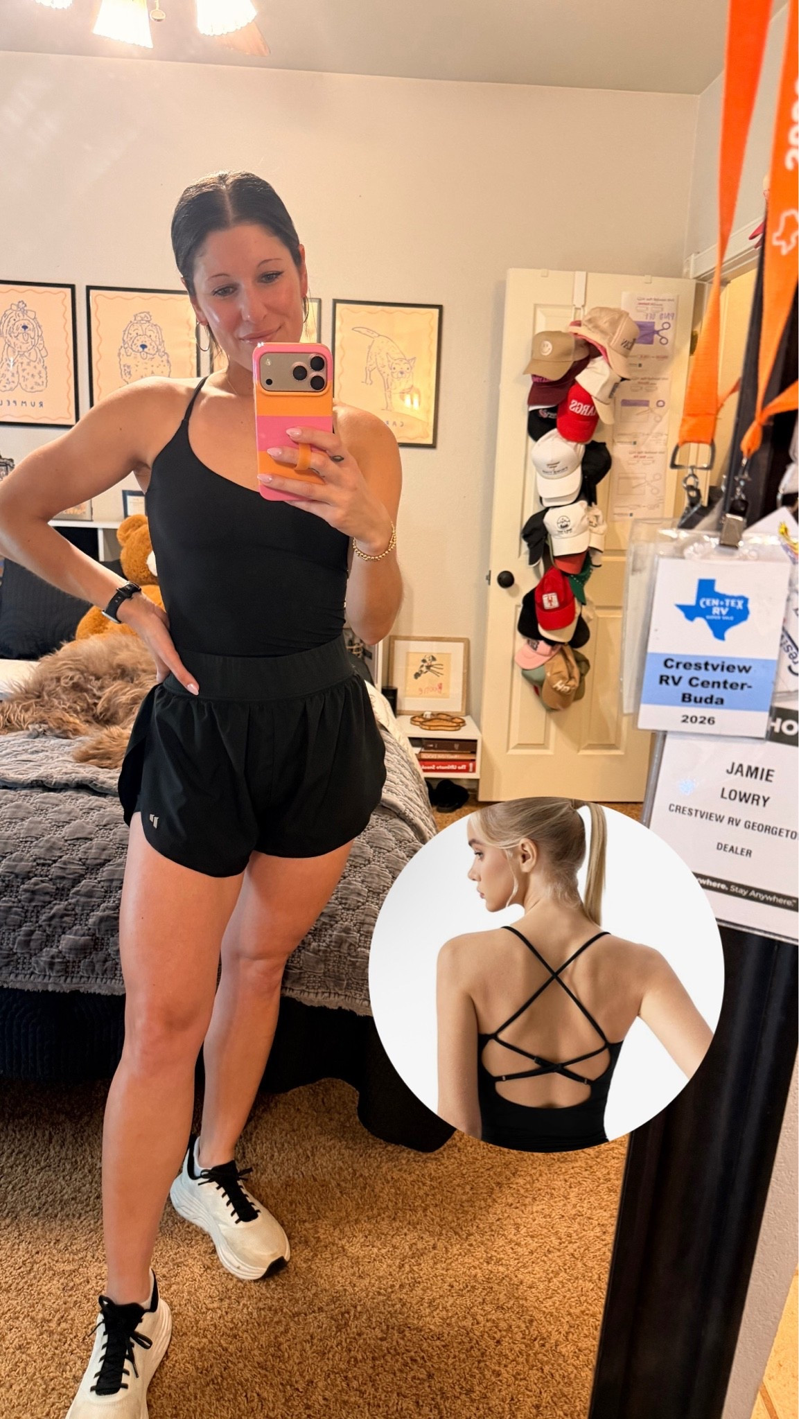 Such a cute top!! It does not have a built-in bra (I wore CAKES) but stayed in place and wasn’t a pain to wear. Wearing size medium 🖤

#LTKfitnessgoals #LTKSeasonal #LTKootd