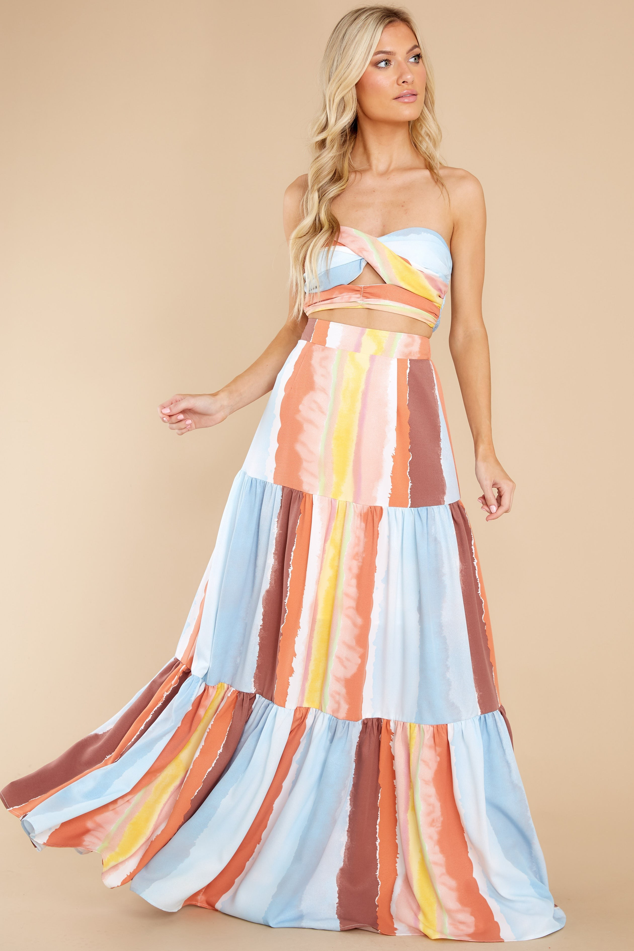 Growing Fonder Sienna Multi Two Piece Set | Red Dress 