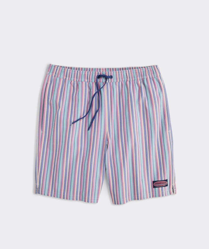 7 Inch Seersucker Chappy Swim Trunks | vineyard vines