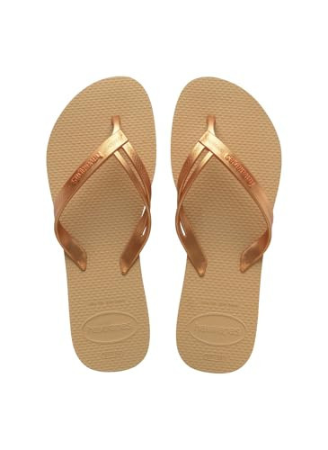 Havaianas - Elegance, Stylish, Robust and Comfortable Flip Flops for Women with Stylish Straps and Non-Slip Soles, golden, 41/42 EU | Amazon (US)