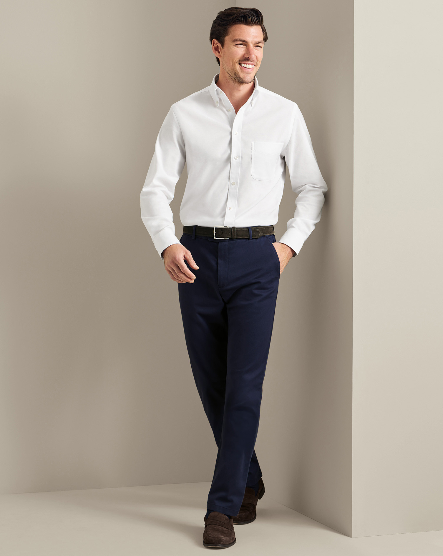 Ultimate Non-Iron Chinos - Navy | Charles Tyrwhitt