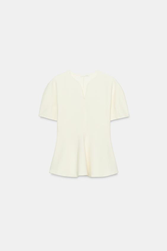 PUFF SLEEVE PEPLUM TOP | Zara NL
