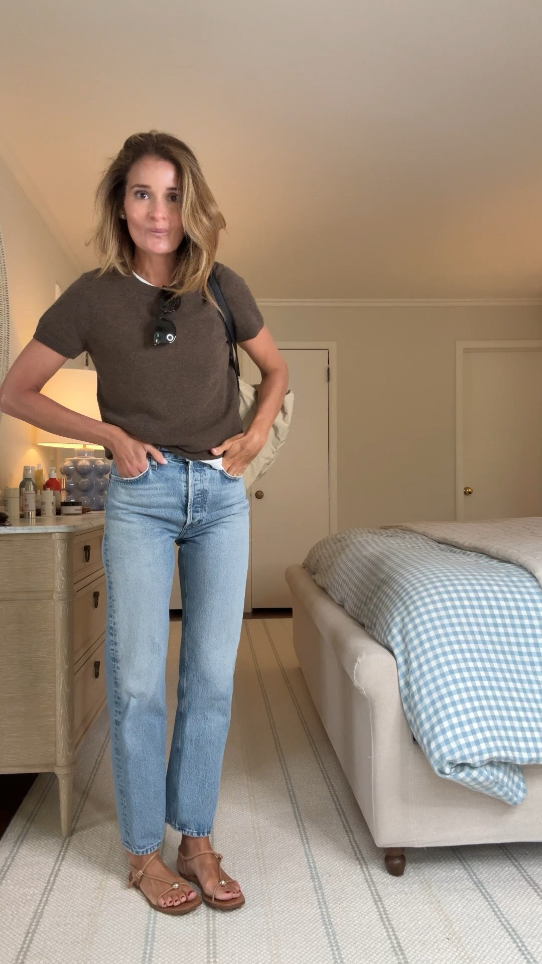 Cashmere Tee: Wearing a small, White Tee: Sized up 1 to a M. Jeans: run tts ins a 25, flats runs tts in a 7

#LTKdayinmylife #LTKgrwm #LTKootd