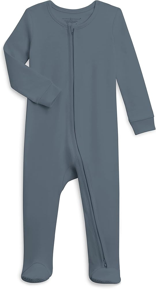 Colored Organics Baby Zip-Up Footed Sleeper with 2-Way Zipper - Newborn Organic Cotton Pajamas | Amazon (US)