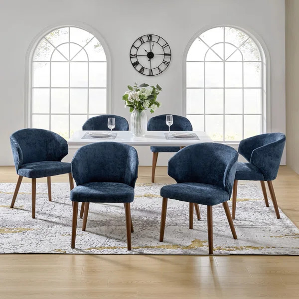Tillison Wing Back Side Dining Chair with Solid Wood Legs (Set of 6) | Wayfair North America