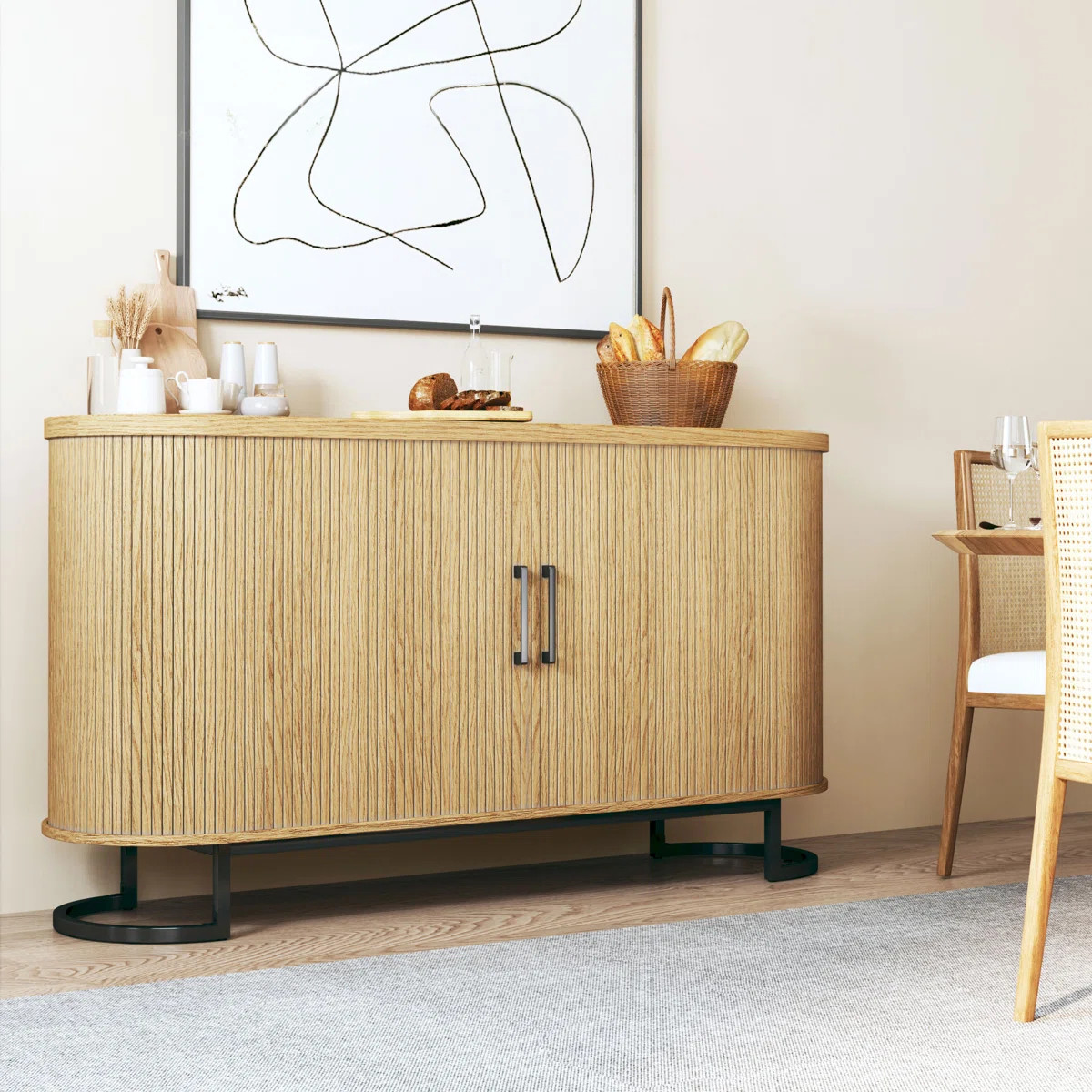 Wood Tambour Door Sideboard | Wayfair North America