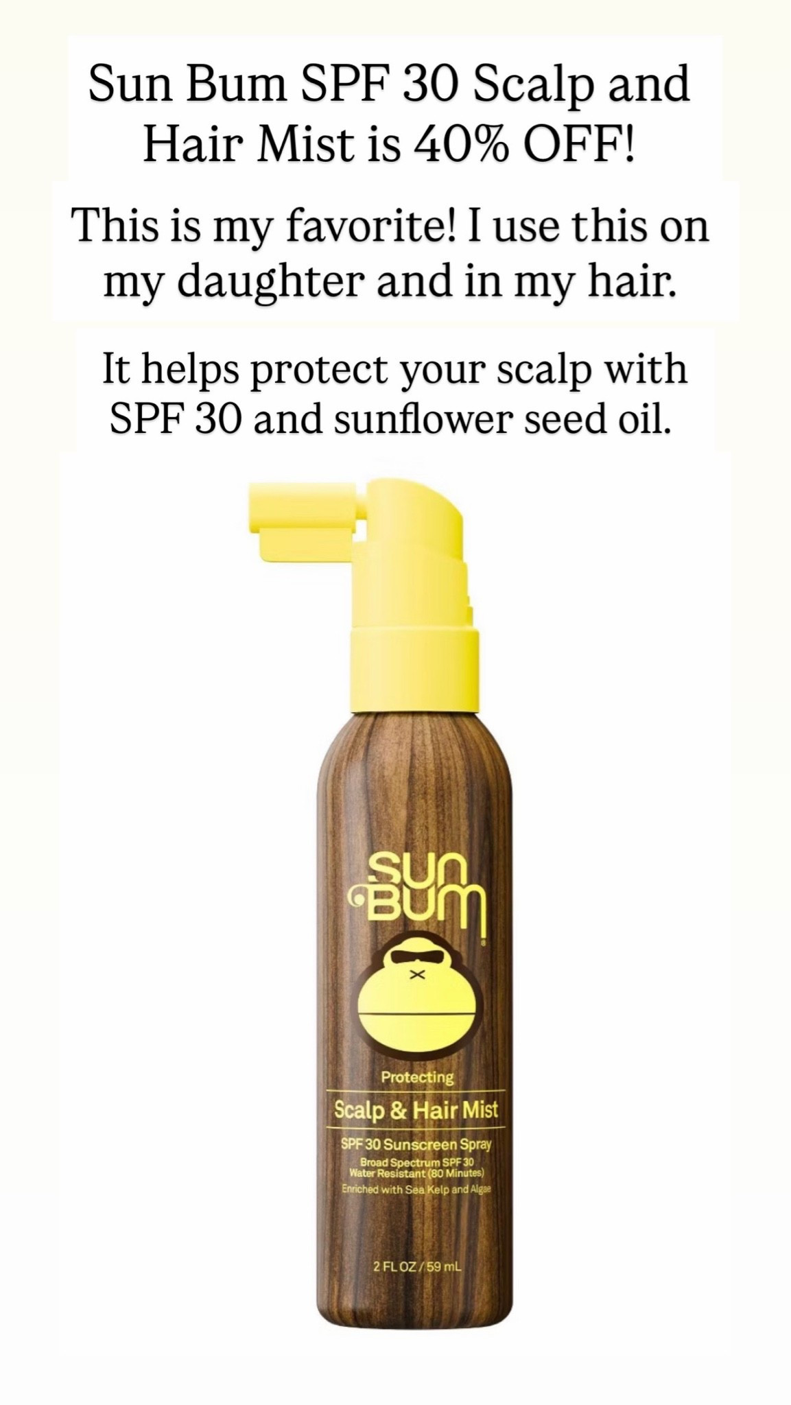 Sun Bum helps protect your scalp with SPF 30 and sunflower seed oi

#LTKBeauty #LTKSaleAlert