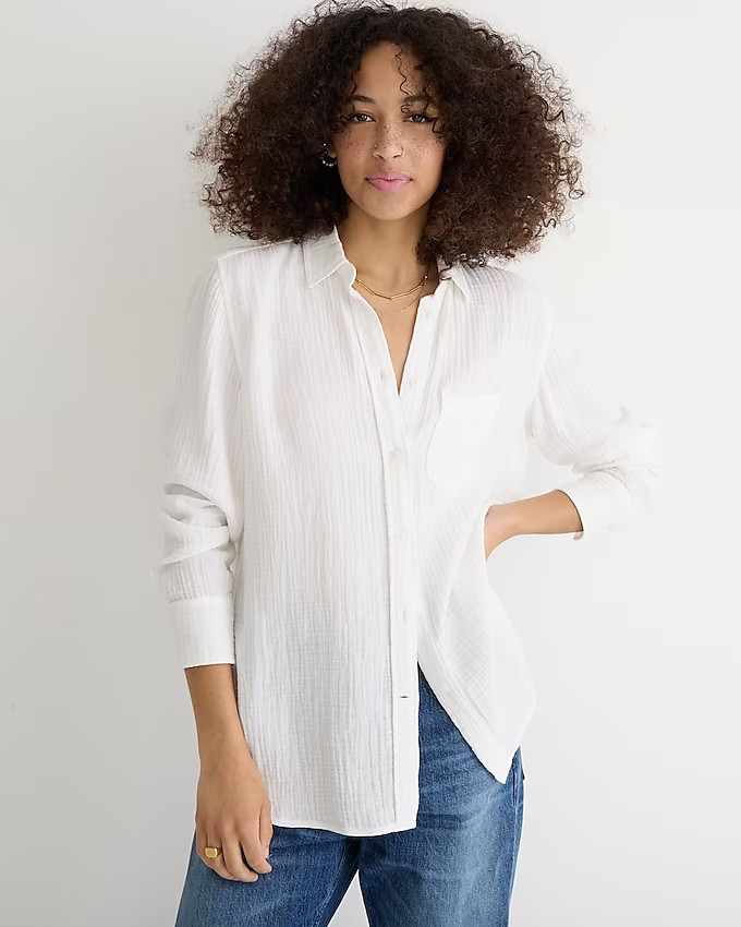 Classic-fit soft gauze shirt | J. Crew US