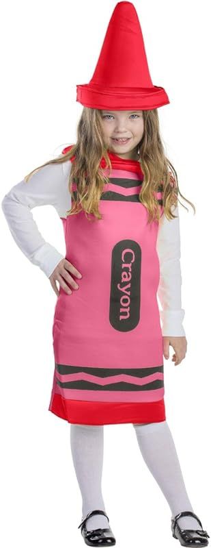 Dress-Up-America Crayon Costume For Kids - Red Crayon Tunic For Girls And Boys | Amazon (US)