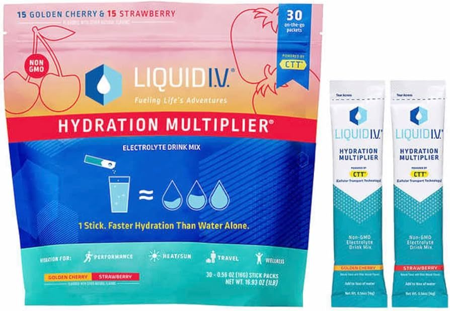 Liquid I.V. Hydration Multiplier, 30 Individual Serving Stick Packs in Resealable Pouch Flavor : ... | Amazon (US)