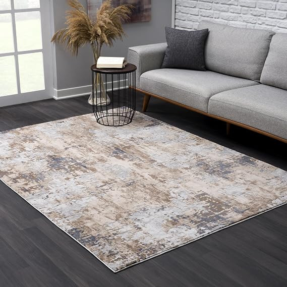 Rug Branch Vogue Contemporary Abstract Grey Beige Indoor Area Rug for Living Room, Bedroom, Dinin... | Amazon (CA)