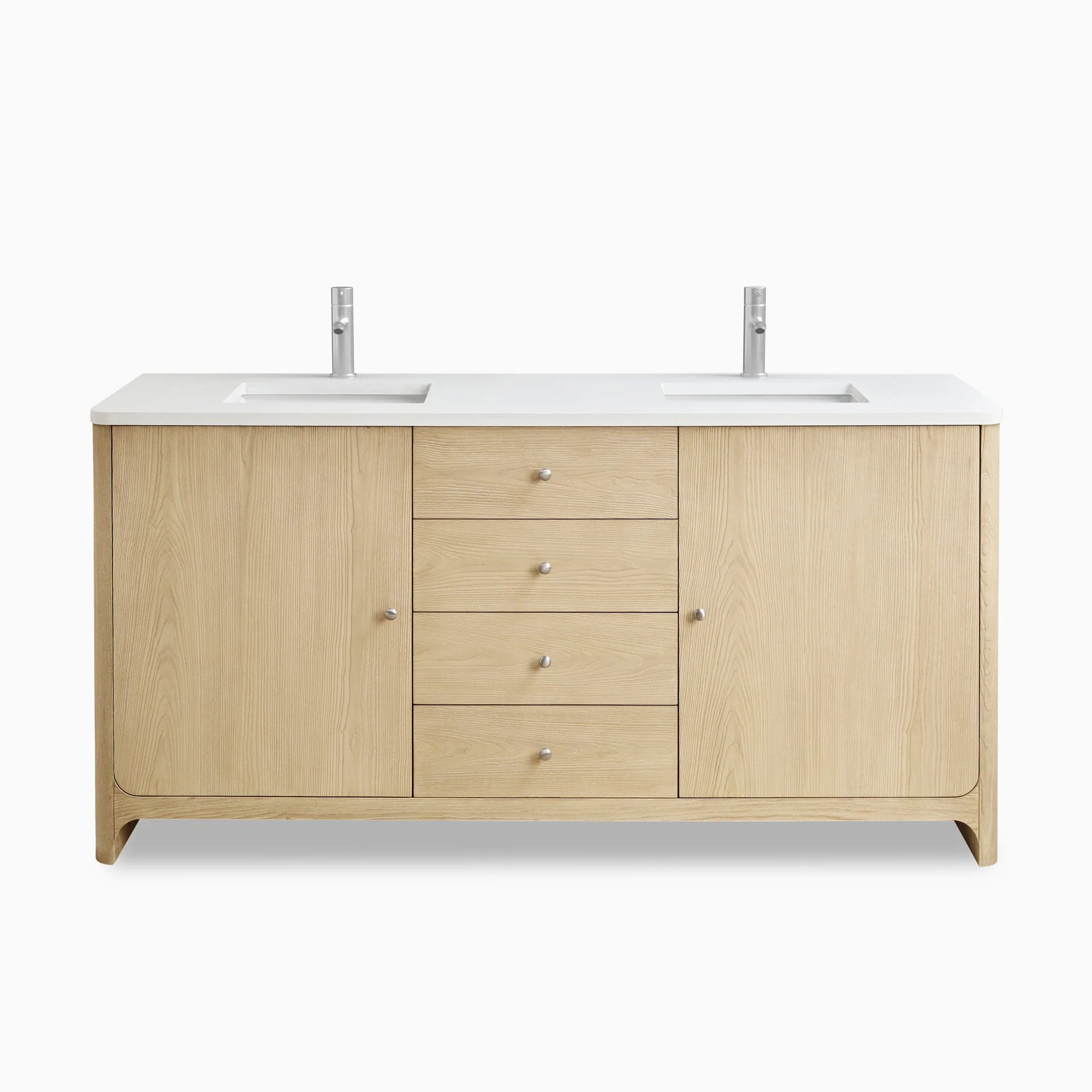 Colton 72" Double Vanity in Coastal Driftwood in with 3 cm White Zeus Quartz Top | Edward Martin