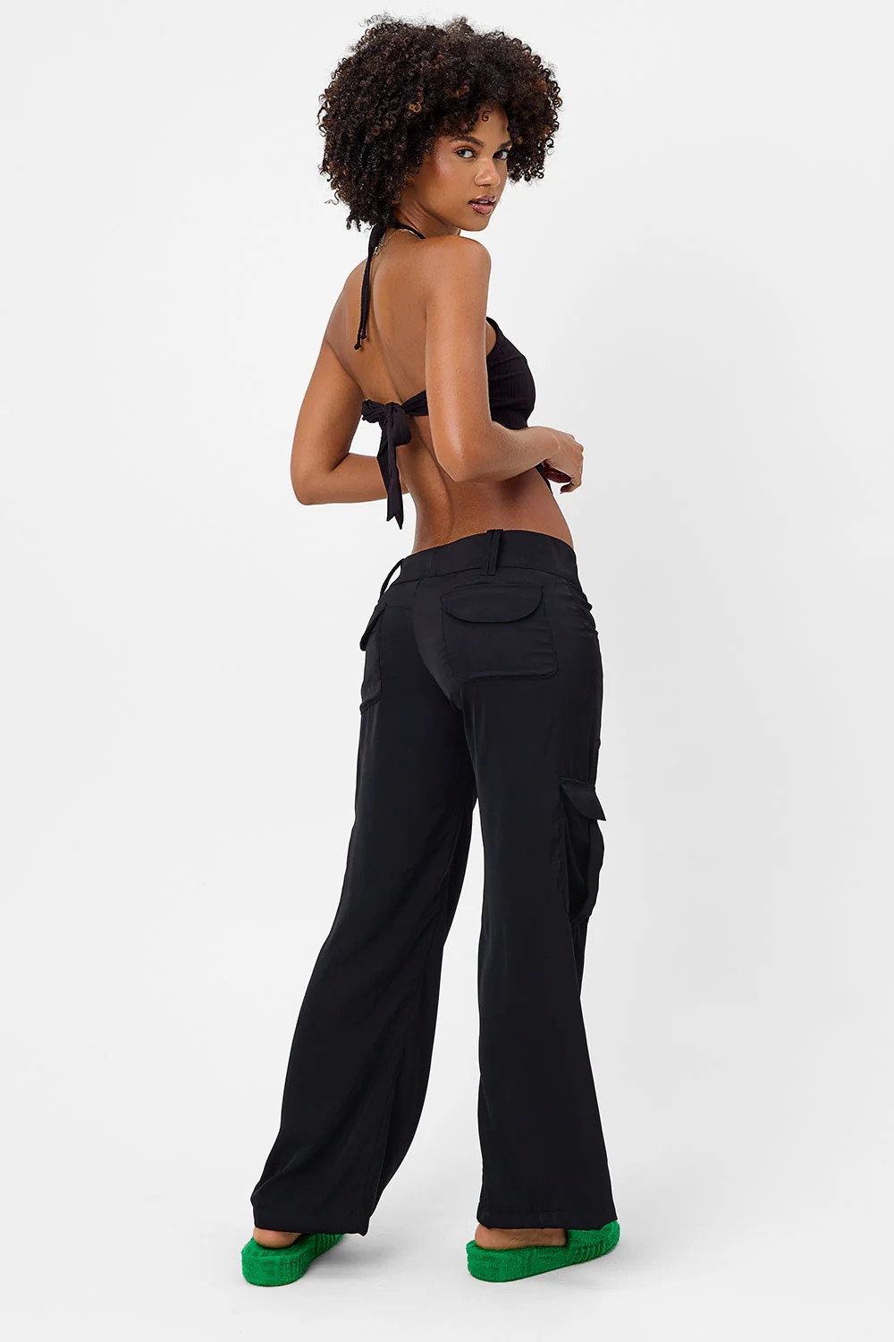 Chilli Satin Cargo Pant - Black | Frankies Bikinis