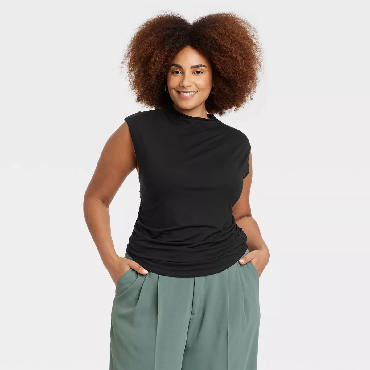 Women's Short Sleeve Side Ruched T-Shirt - A New Day™ | Target