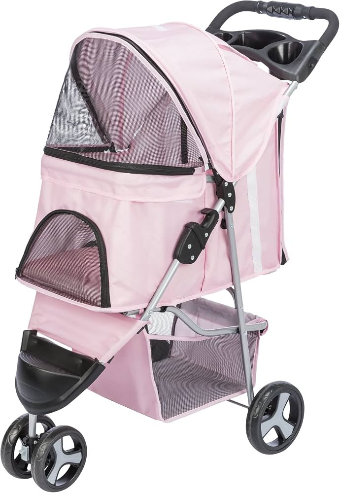 TRIXIE Foldable Pet Stroller for Cats and Dogs, Pet Carrier Strolling Cart with Weather Cover, St... | Amazon (US)