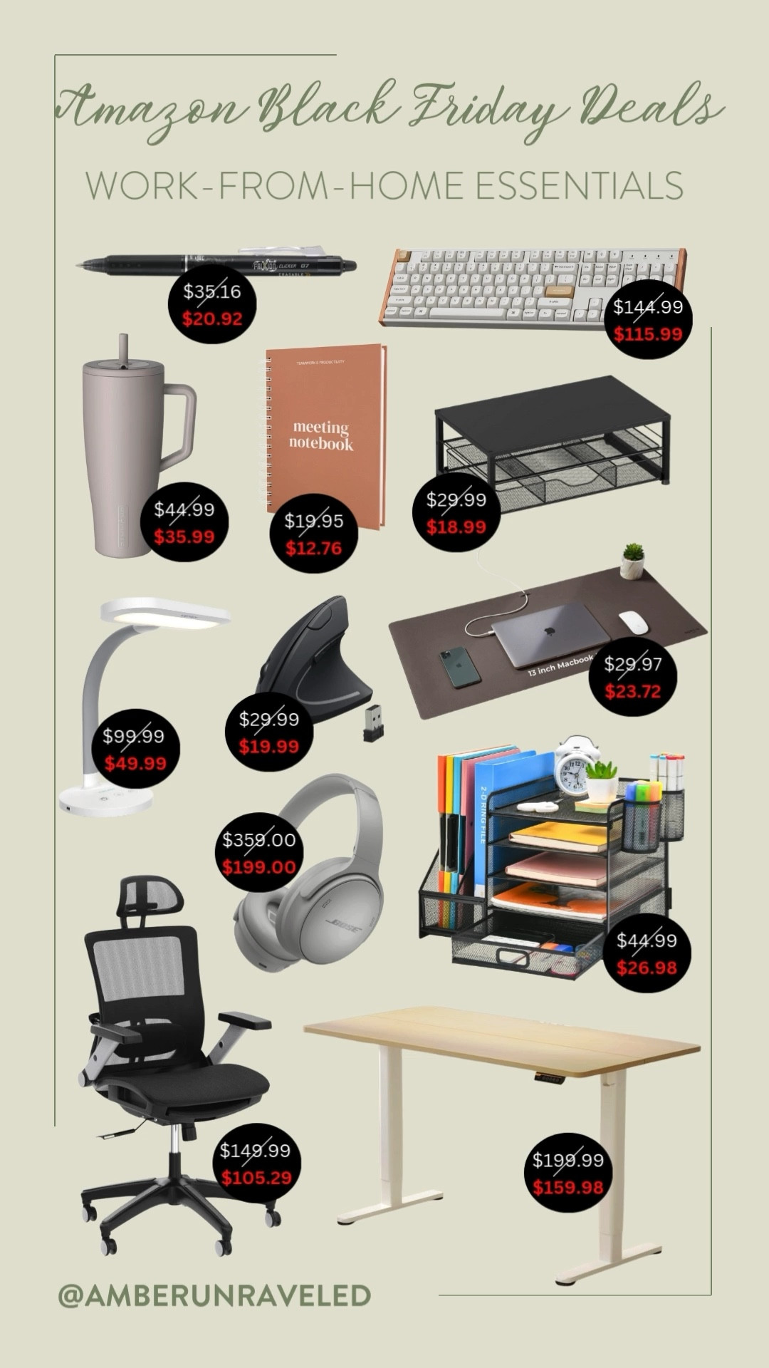 Upgrade your workspace this Amazon Black Friday with essential work-from-home deals on an ergonomic chair and an adjustable standing desk for comfort. Pair them with productivity accessories, such as a wireless keyboard, a vertical mouse, and a notepad. Organize your life and desk with stylish accessories, including a desk pad, a file sorter, a sleek desk lamp, and a monitor riser.

black friday 2025, creator favorites 2025, WFH gift guide, tech gadgets, electronic deals, organization tips, remote work life, affordable decor

#LTKGiftGuide #LTKHome #LTKSaleAlert