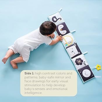 Newborn Infants 0-6 Soft Activity Book Black & White High Contrast Baby Book Infant Sensory Toys ... | Amazon (US)