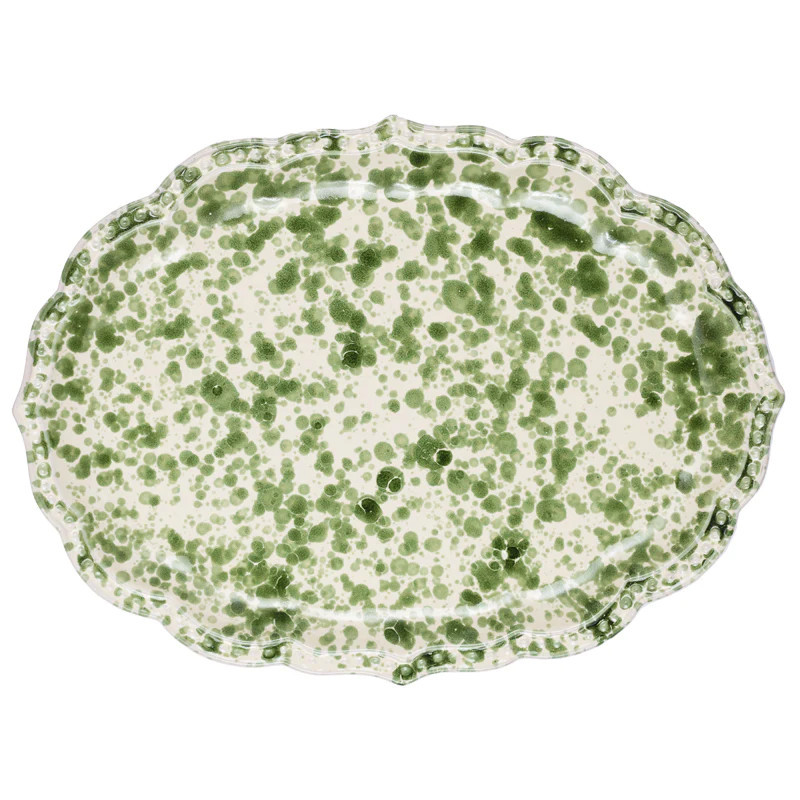 Speckled Serving Plate, Green and White | Cabana Magazine