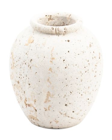 8in Travertine Stone Vase | TJ Maxx