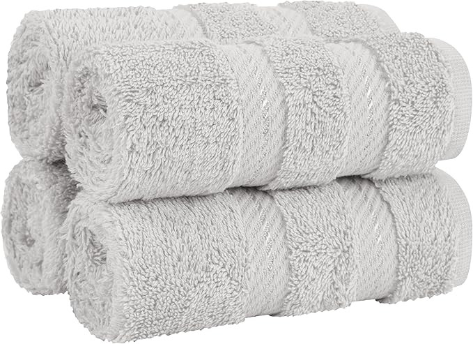 American Soft Linen Luxury Washcloths for Bathroom, 100% Cotton 4 Piece Turkish Wash Cloth Set, 1... | Amazon (US)