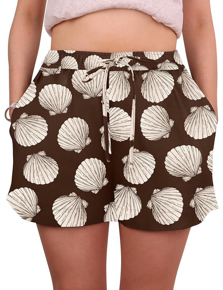 Women Boxer Shorts Summer Casual Graphic Printed Drawstring Elastic High Rise Lounge Shorts Y2K B... | Amazon (US)