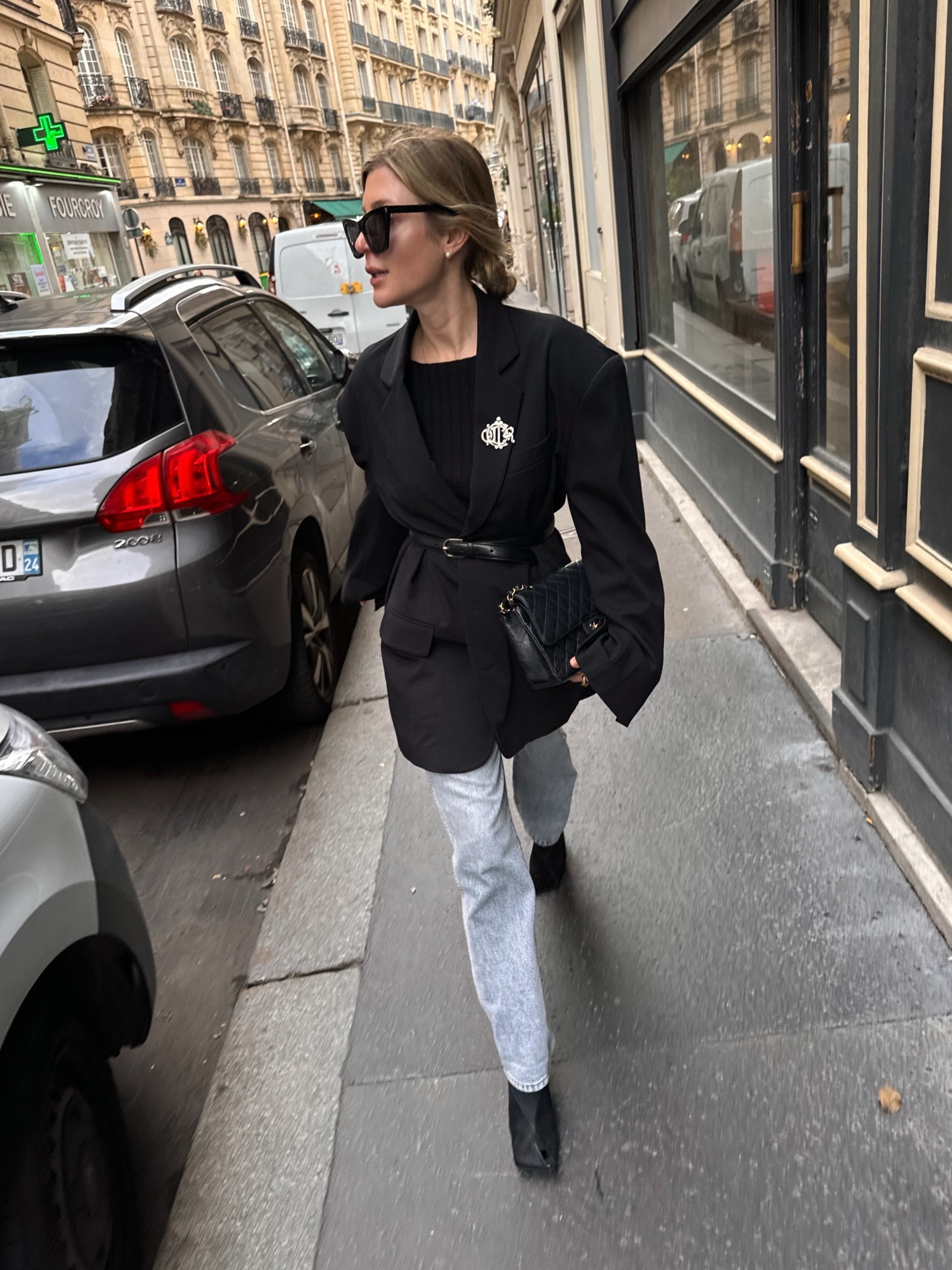 Street style, black blazer, smart casual outfit, Jil Sander black shoes, blue jeans, Khaite Abigail jeans, blue jeans, Toteme belt, blazer 

#LTKstyletip #LTKeurope #LTKSeasonal