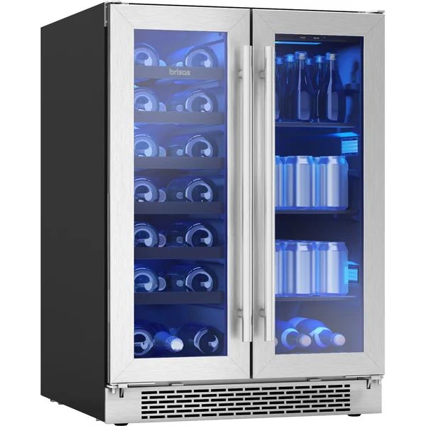 Brisas by Zephyr 24" 21-Bottle and 64-Can Dual Zone Wine and Beverage Cooler | Wayfair North America