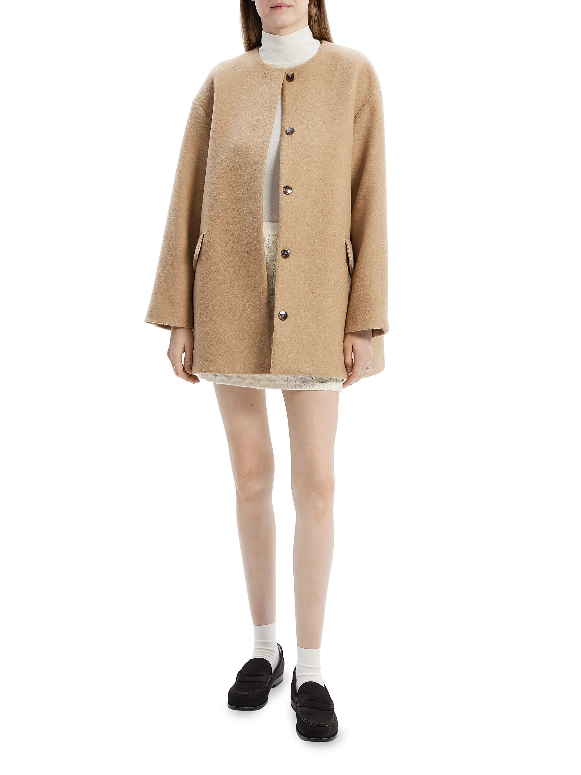 Cape Back Wool Coat | Saks Fifth Avenue
