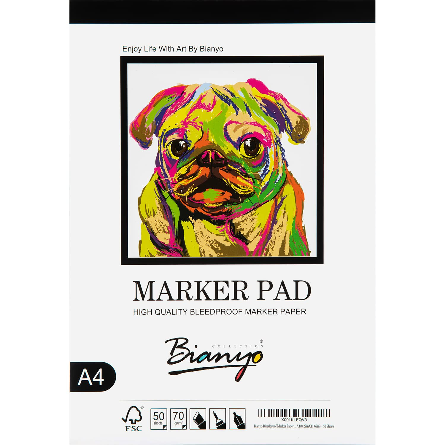 Bianyo Bleedproof Marker Paper Pad, A4(8.27"X11.69"), 50 Sheets, 18 LB / 70 GSM, Glue-Bound, 100%... | Amazon (US)
