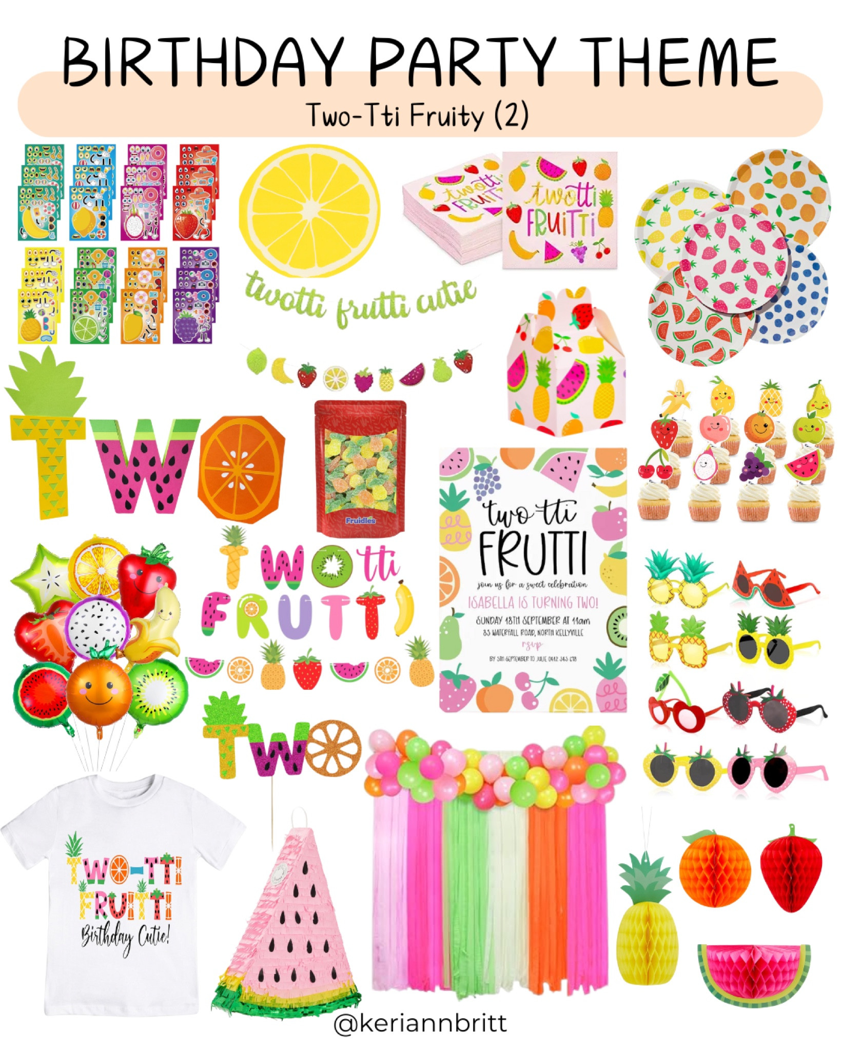 Birthday Party Theme - Two-Tti Fruity

Kids birthday party theme / birthday party / party theme / birthday idea  / party decorations  / 2 year old party / 2nd birthday / girl birthday / boy birthday / twotti fruitti / fruit birthday 

#LTKParties #LTKKids