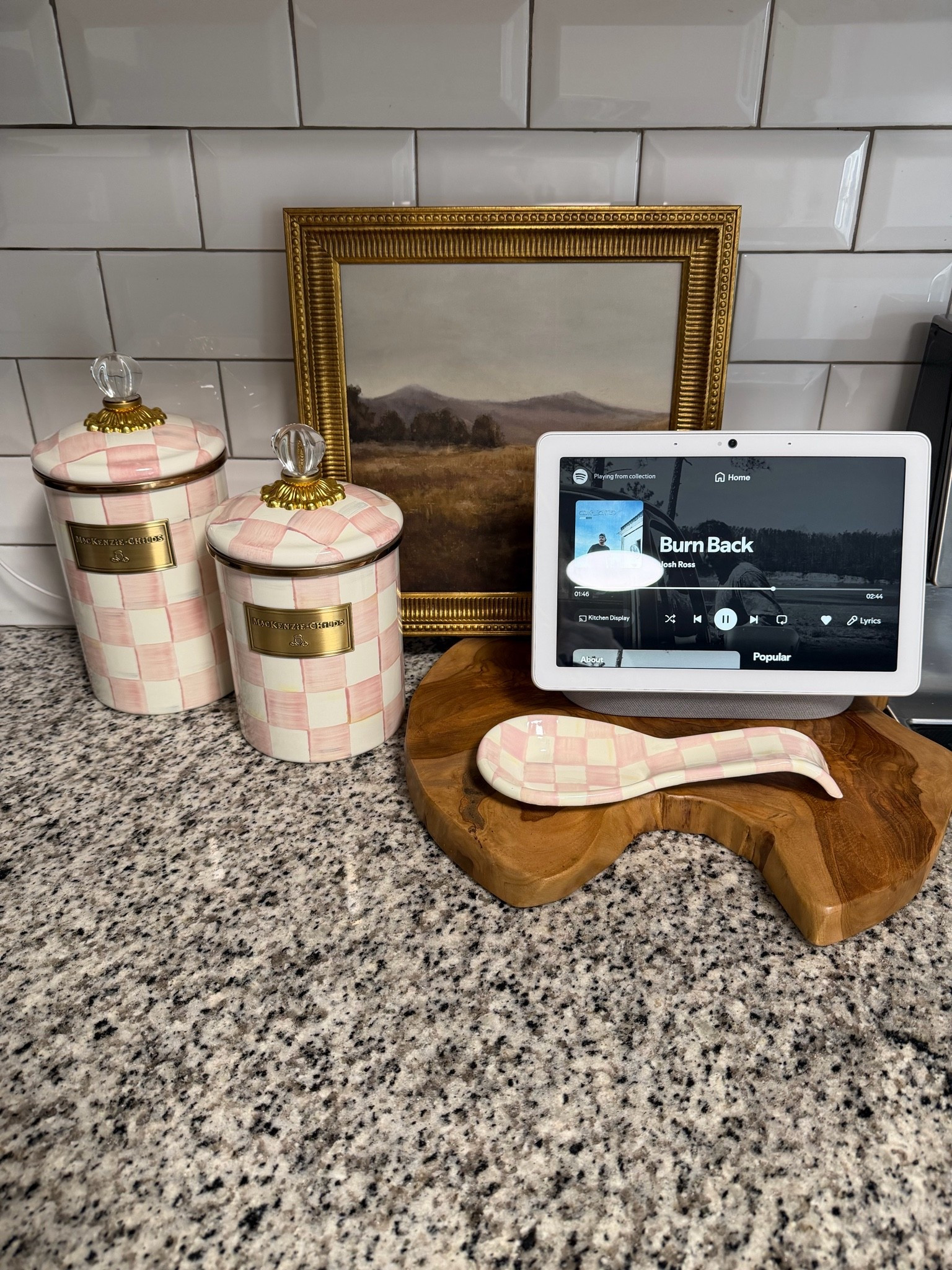 rosy check Mackenzie Childs kitchen 

kitchen decor | interior | home | spoon rest | canisters

#LTKHome