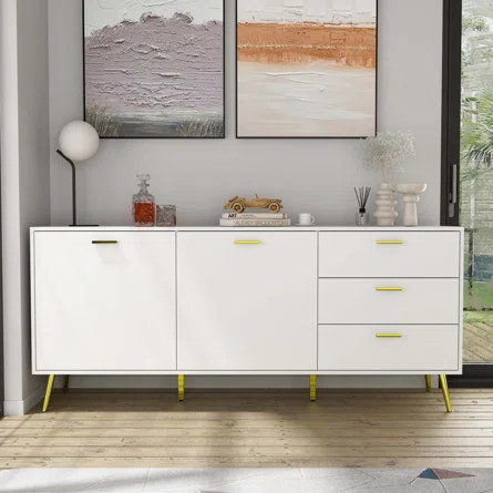 Everly Quinn Modern 3-Drawer Buffet With Two Doors | Wayfair | Wayfair North America