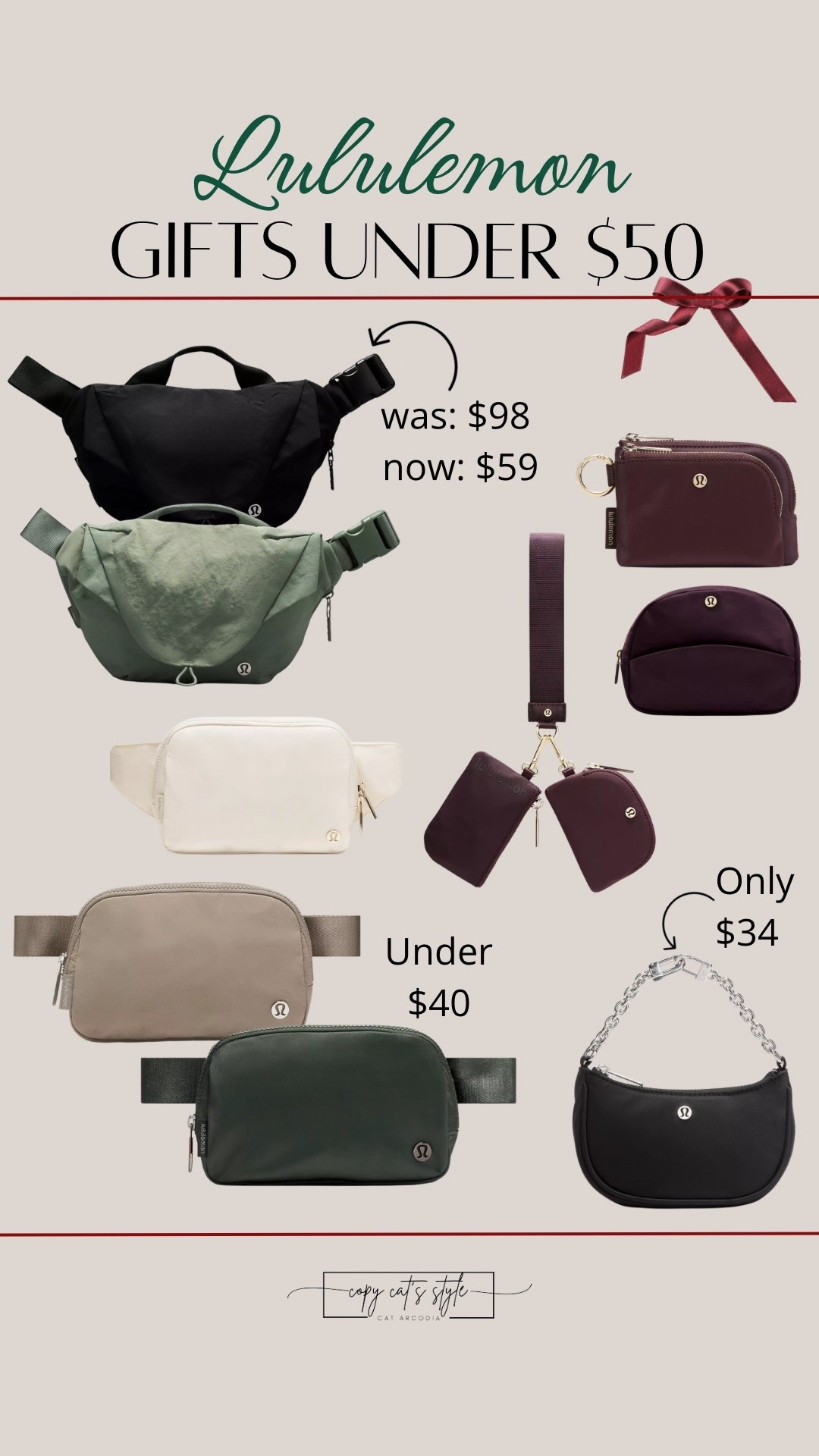 Lululemon gift ideas under $50. Lululemon bags, belt bags, pouches, key chains, and more. 

#LTKFindsUnder50 #LTKGiftGuide #LTKActive