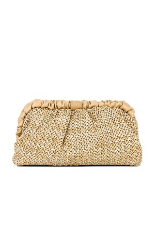 olga berg Amalia Pleated Woven Clutch in Natural from Revolve.com | Revolve Clothing (Global)