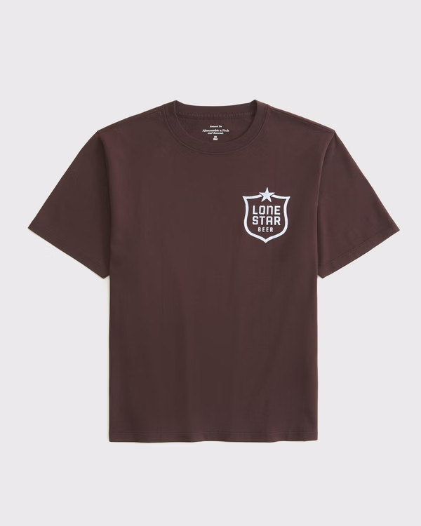 Women's Short-Sleeve Lone Star Beer Graphic Relaxed Tee | Women's Tops | Abercrombie.com | Abercrombie & Fitch (US)