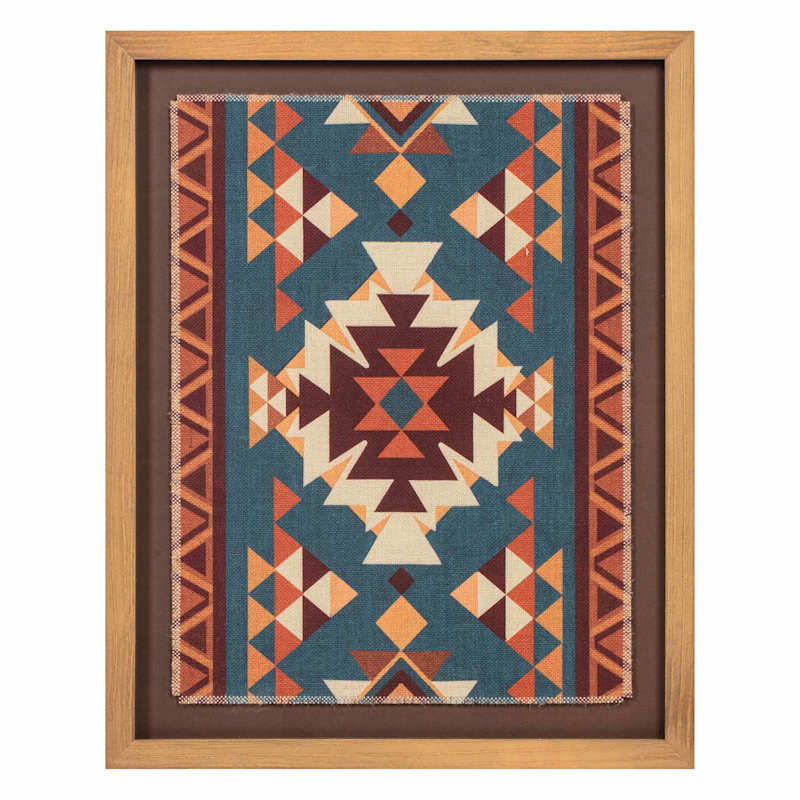 Glass Framed Blues Printed Wall Art, 16x20 | At Home