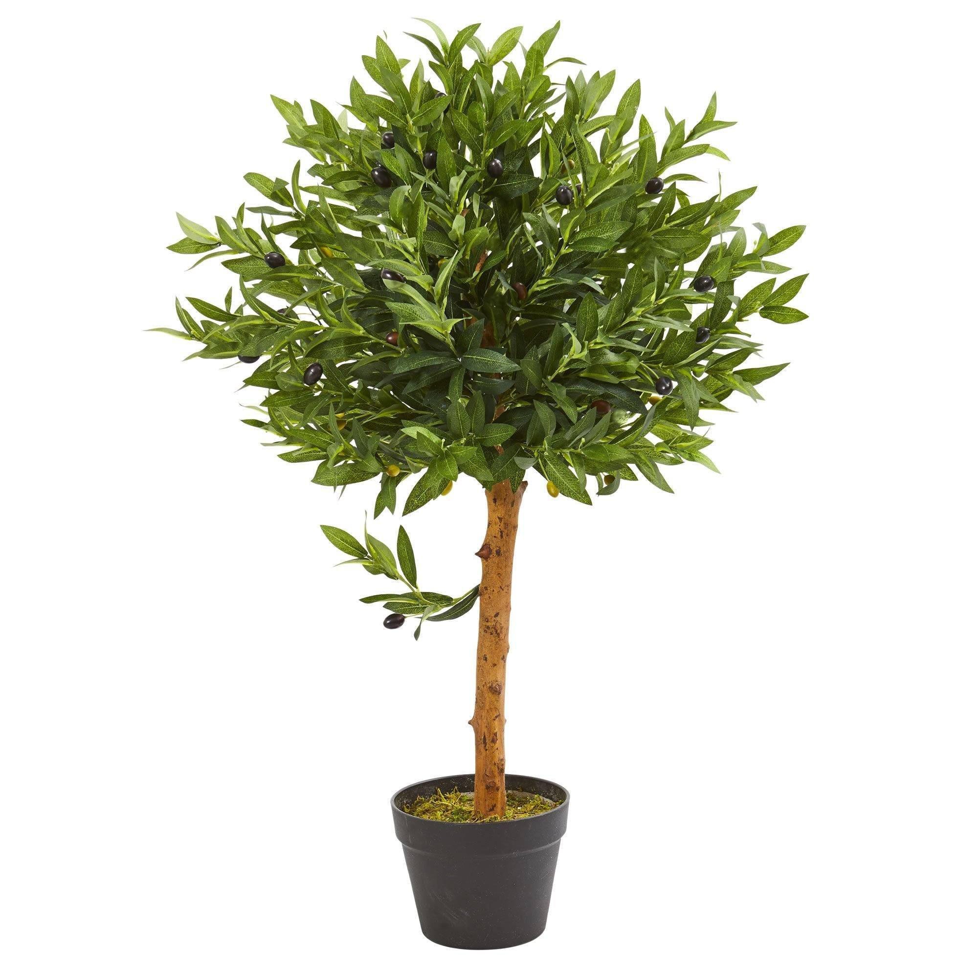 34” Olive Topiary Artificial Tree UV Resistant (Indoor/Outdoor) | Nearly Natural | Nearly Natural