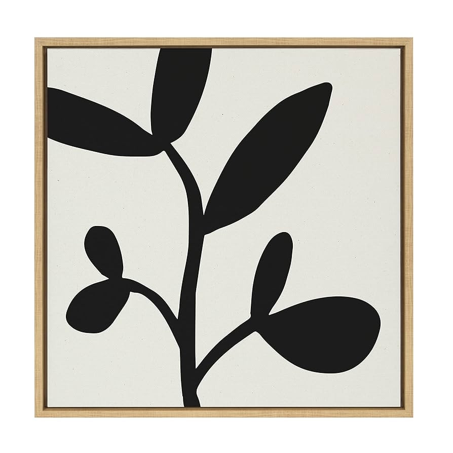 Kate and Laurel Sylvie Modern Botanical Neutral Abstract 2 Framed Canvas Wall Art by The Creative... | Amazon (US)