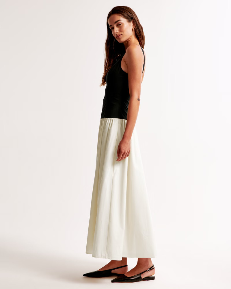 Drop-Waist Midi Dress | Abercrombie & Fitch (US)