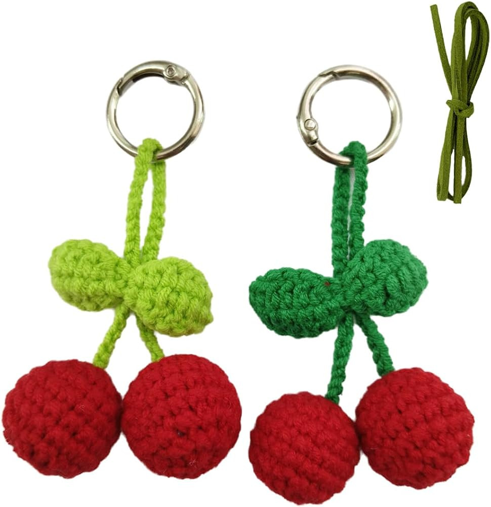 Cute Crochet Keychain, Knitted Bag Charms for Women Girls, Kawaii Backpack Pendant Handmade Gift | Amazon (US)
