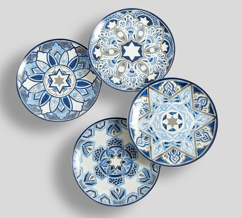 Hanukkah Medallion Stoneware Salad Plates - Set of 4 | Pottery Barn (US)