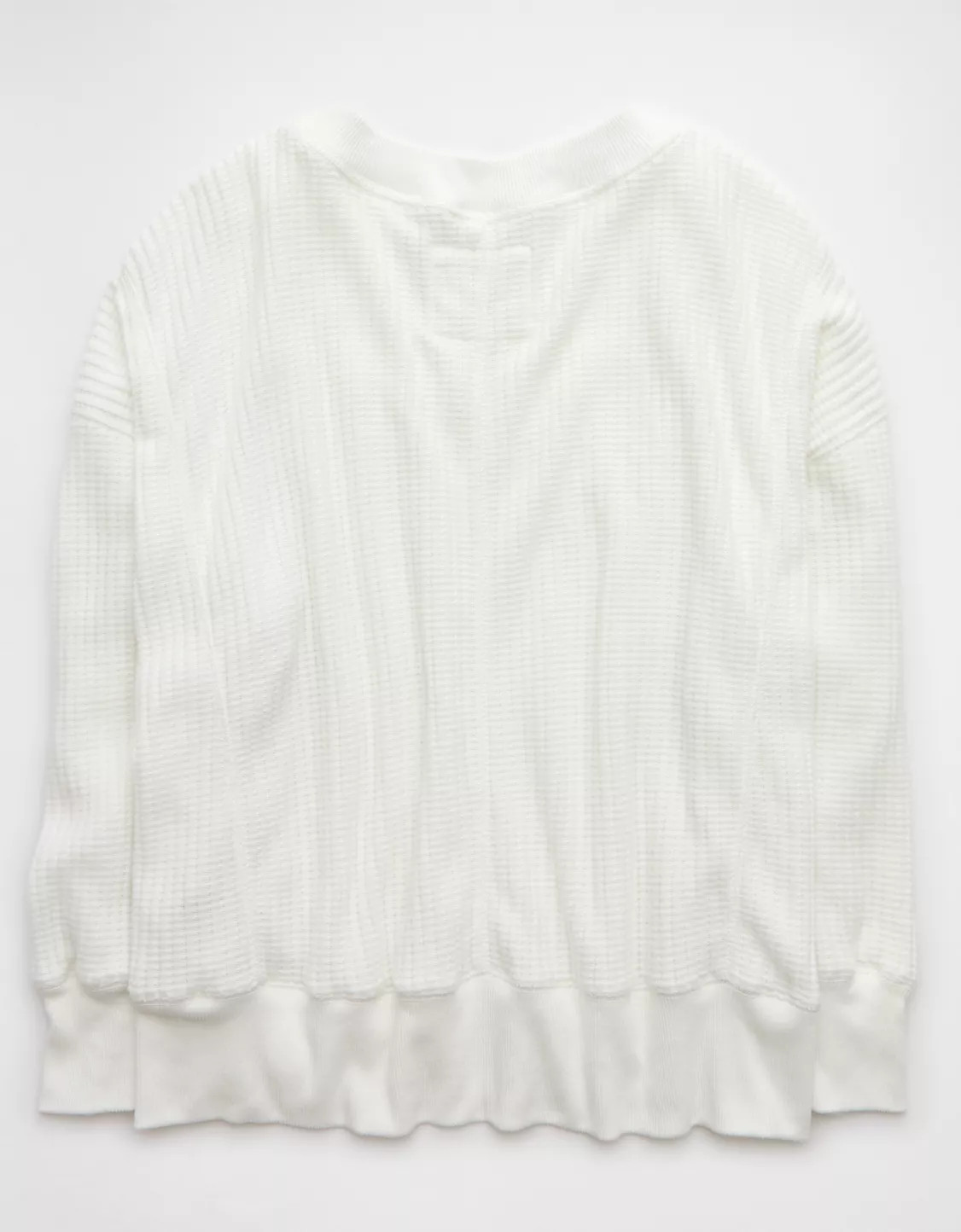 AE Big Hug V-Neck Waffle Sweatshirt | American Eagle Outfitters (US & CA)