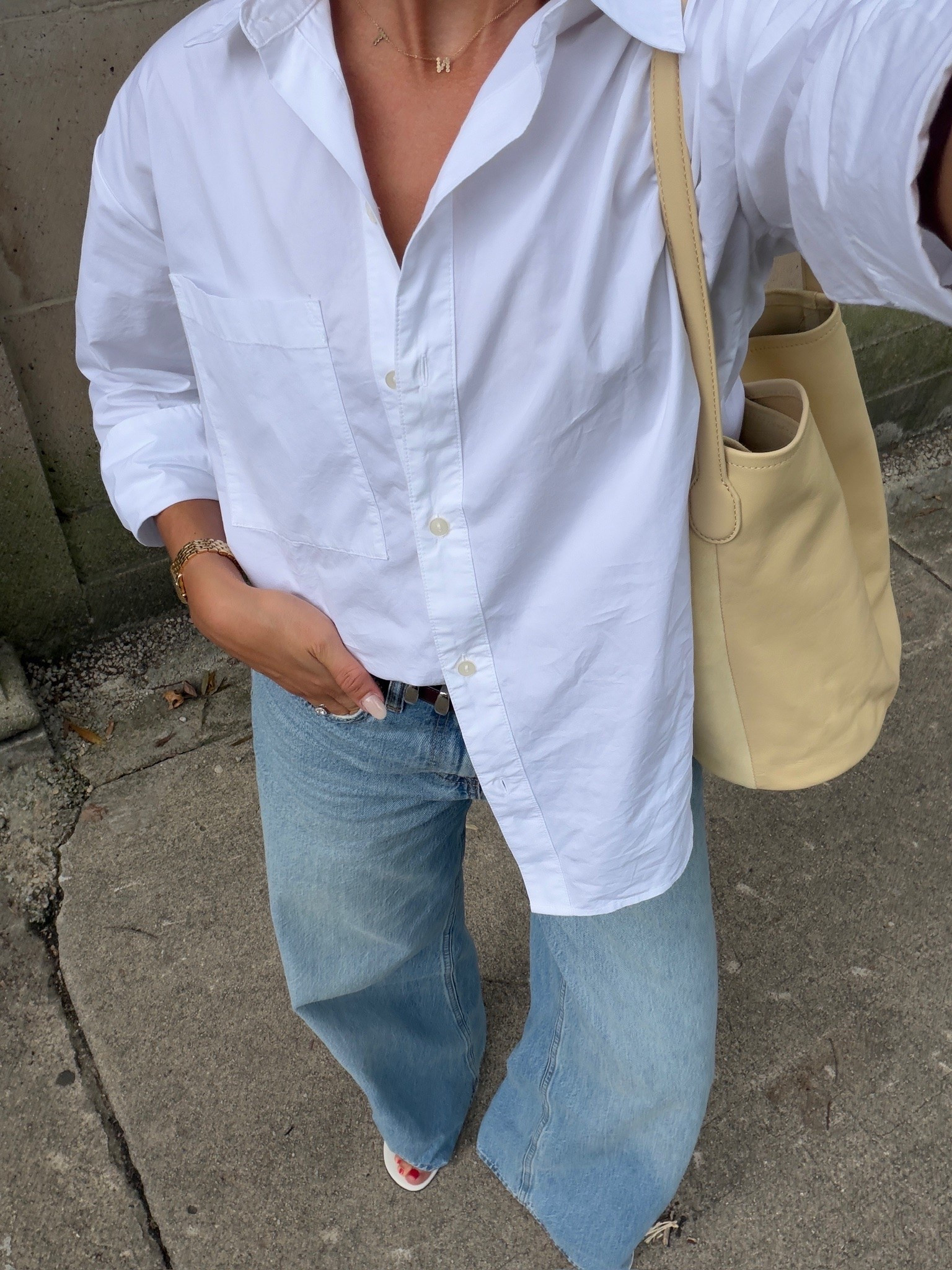 Falk transitional outfit 🍂 Wearing size S white button up shirt and size 27 X long in jeans to wear with heels - I’m 5’8” for reference 🤍

summer outfit, summer fashion, fall outfit, fall fashion, fall transitional outfit, jeans, Abercrombie jeans, denim, designer inspired jeans, weekend outfit, casual outfit, mom outfit, postpartum outfit

#LTKSeasonal #LTKootd