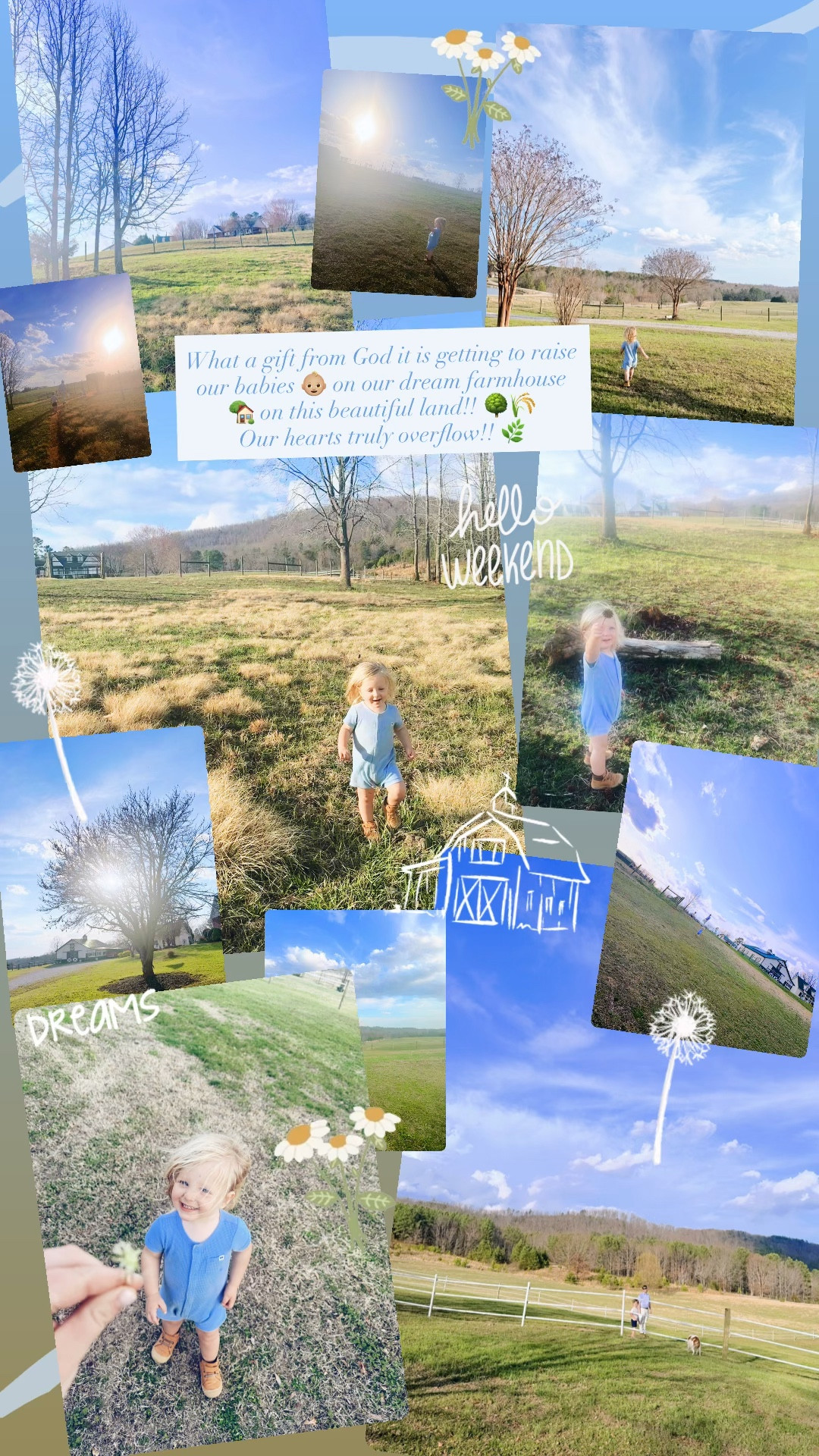 What a gift from God it is getting to raise our babies 👶🏼 on our dream farmhouse 🏡 on this beautiful land!! 🌳🌾 Our hearts truly overflow!! 🌿