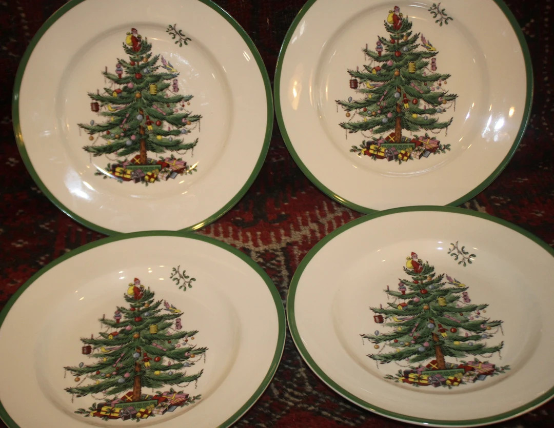 Wonderful SET of Four 10.75 Round Christmas Tree Spode - Etsy | Etsy (US)