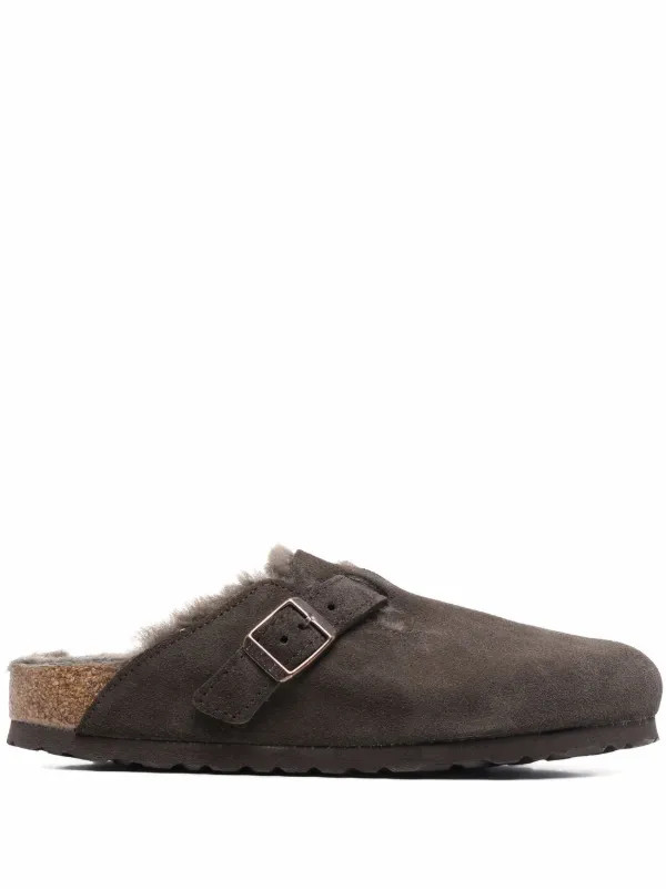 Birkenstock Boston Shearling Mules - Farfetch | Farfetch Global